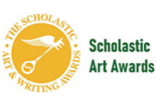Yellow globe with a white key that appears to have wings and the words Scholastic Art Awards.