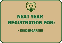 Next Year Registration for Kindergarten